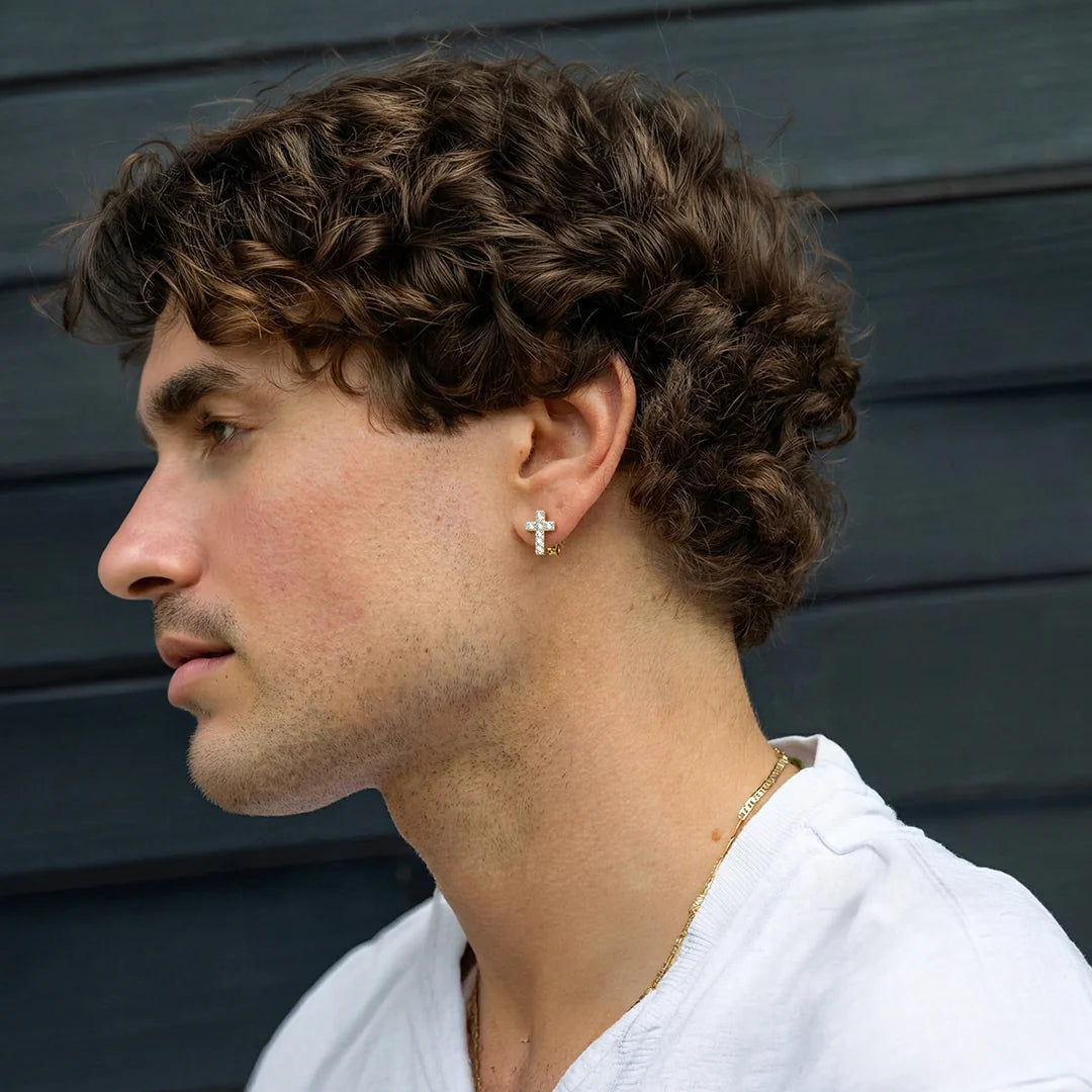Gold Star Halo Stud Earrings