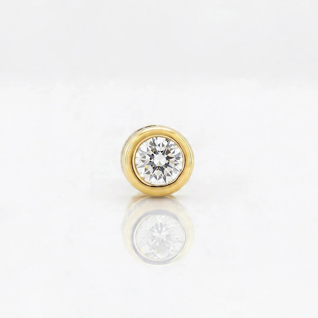 Gold Halo Disc Stud