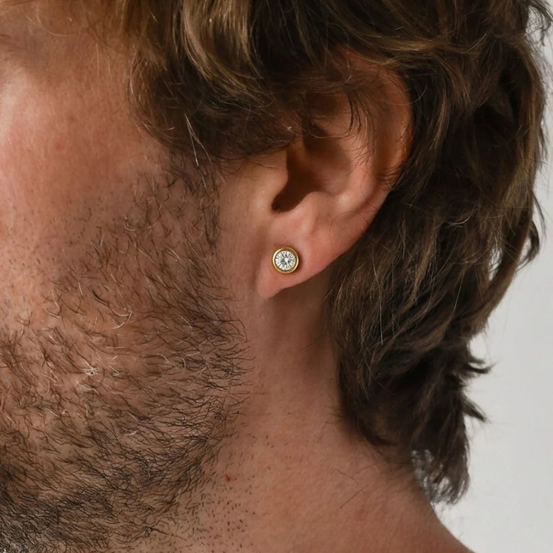 Gold Halo Disc Stud
