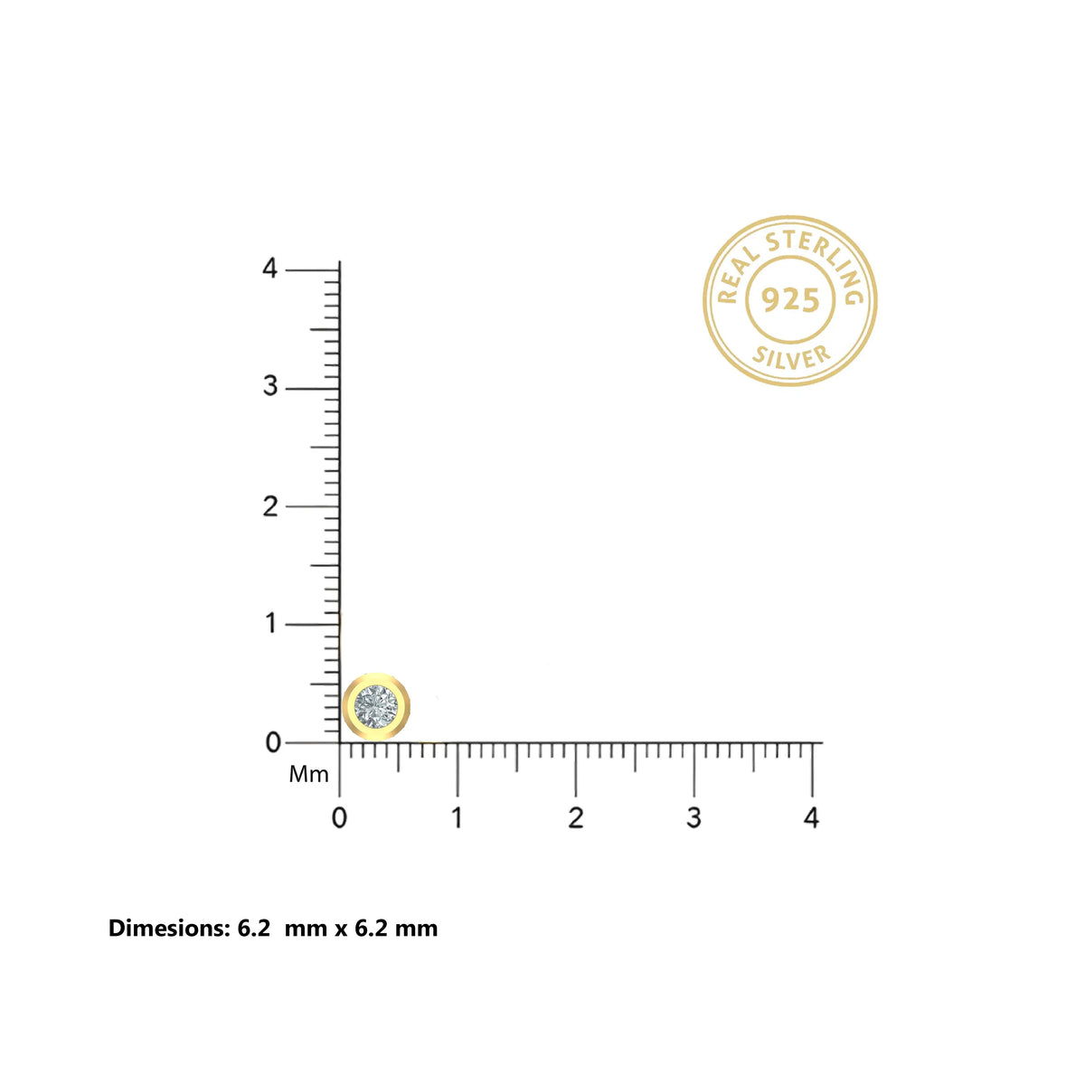 Gold Halo Disc Stud