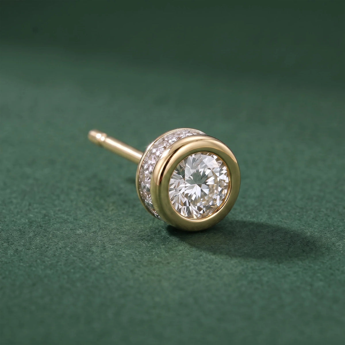 Gold Halo Disc Stud