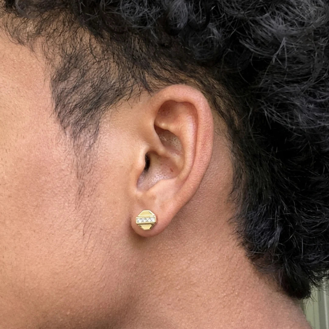 Gold Horizon Bar Stud Earrings