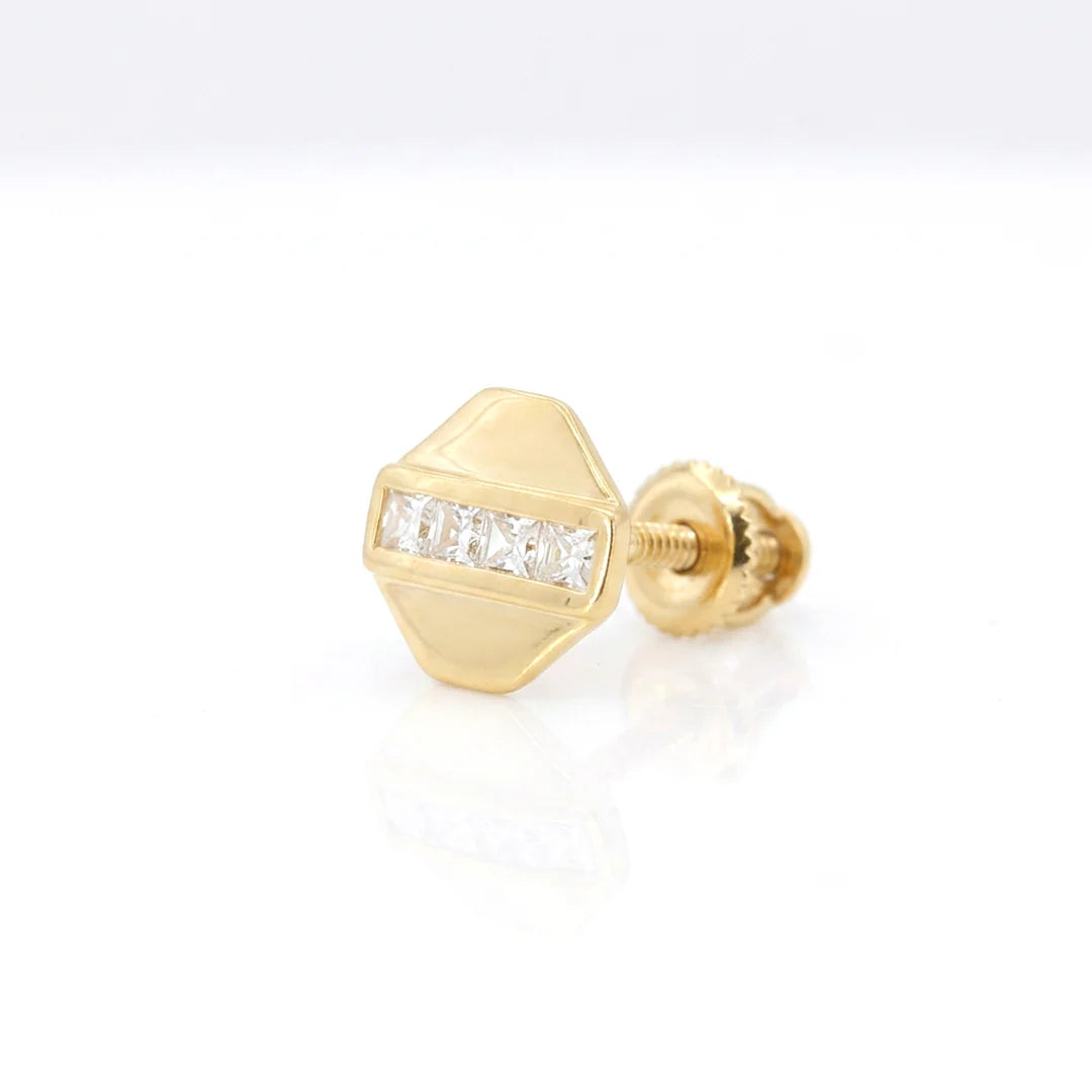 Gold Horizon Bar Stud Earrings