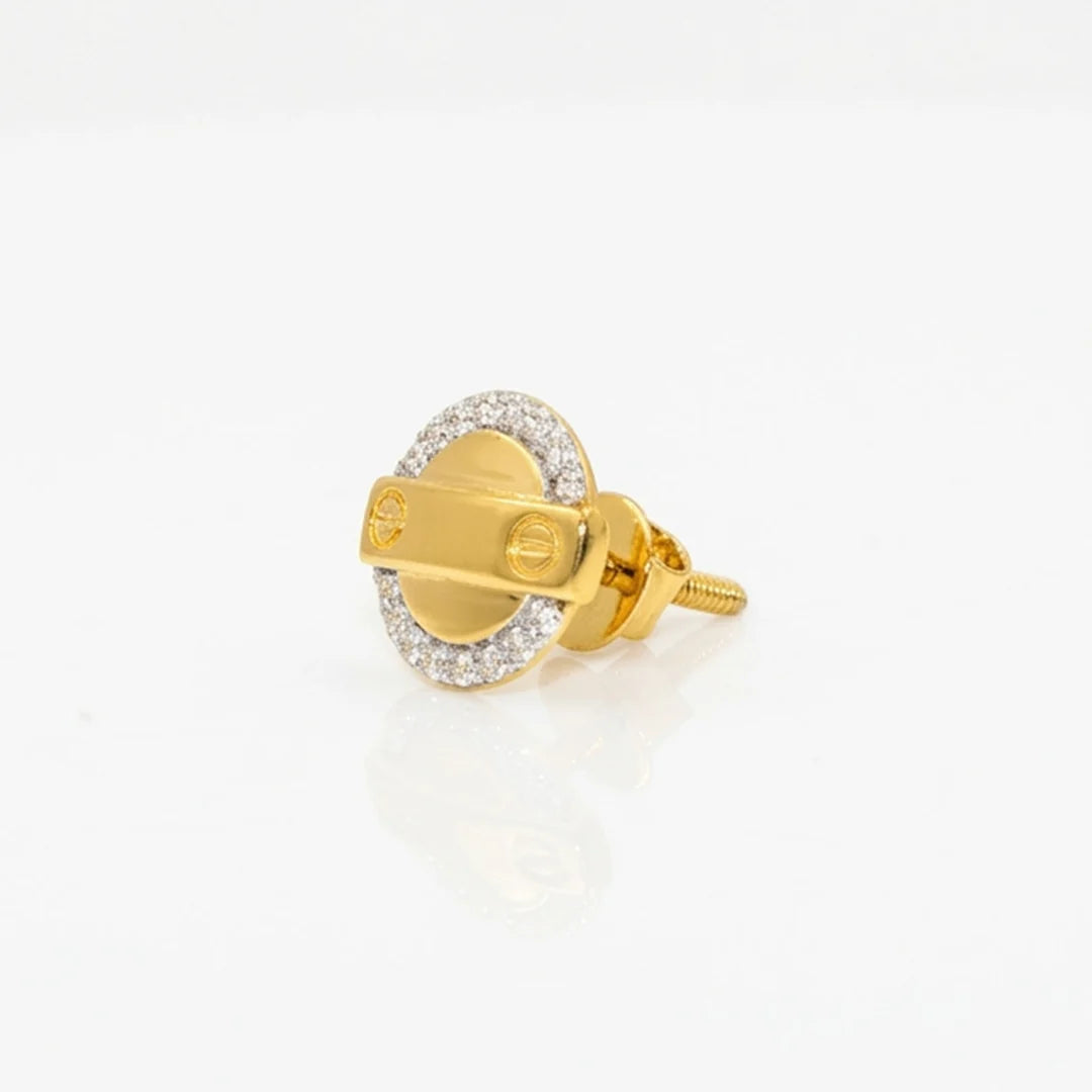 Gold Orbit Bar Stud Earrings
