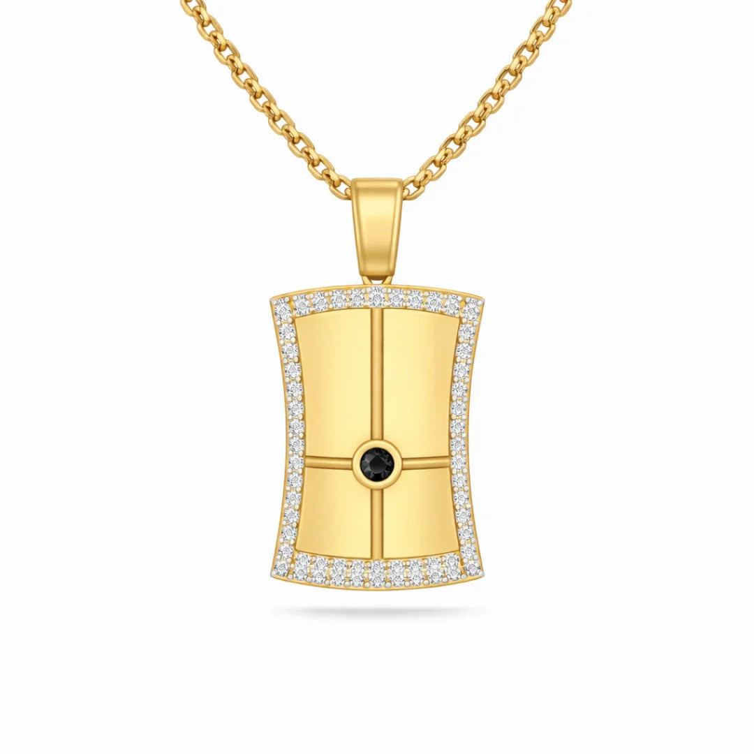 Obsidian Black Stone Pendant Men