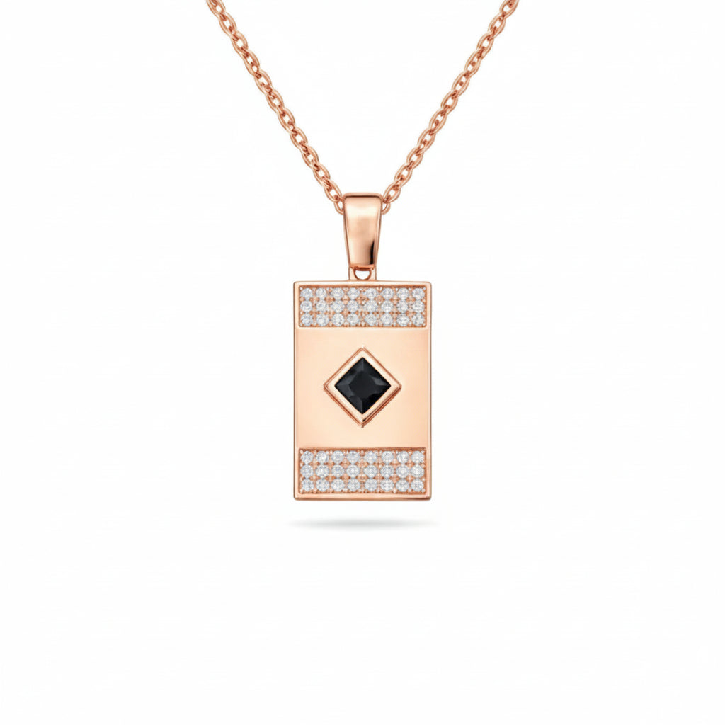 Noir Black Stone Pendant Men