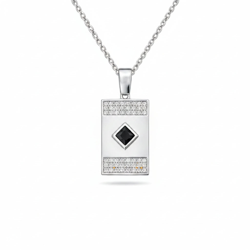 Noir Black Stone Pendant Men