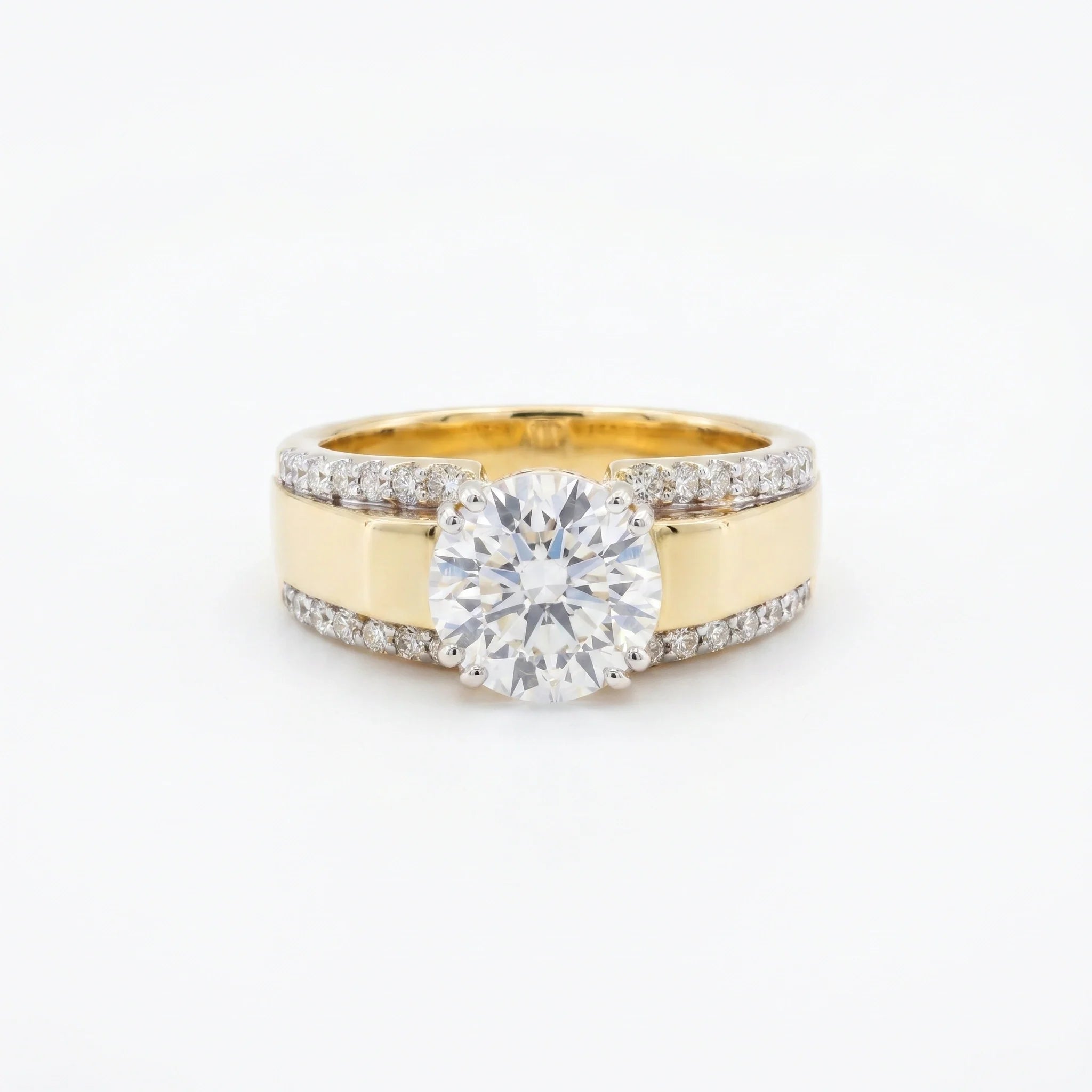 Gold Dual Band Solitaire Ring
