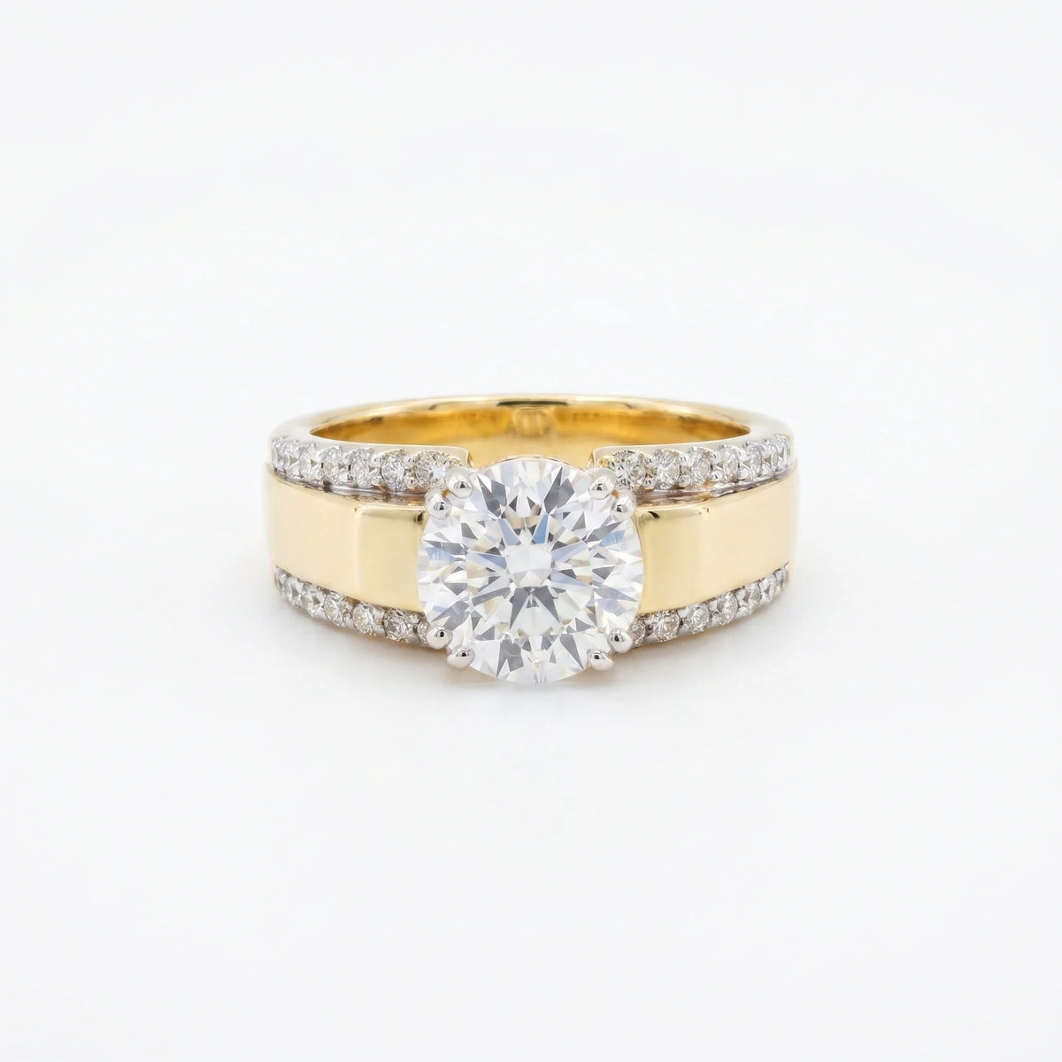 Gold Dual Band Solitaire Ring