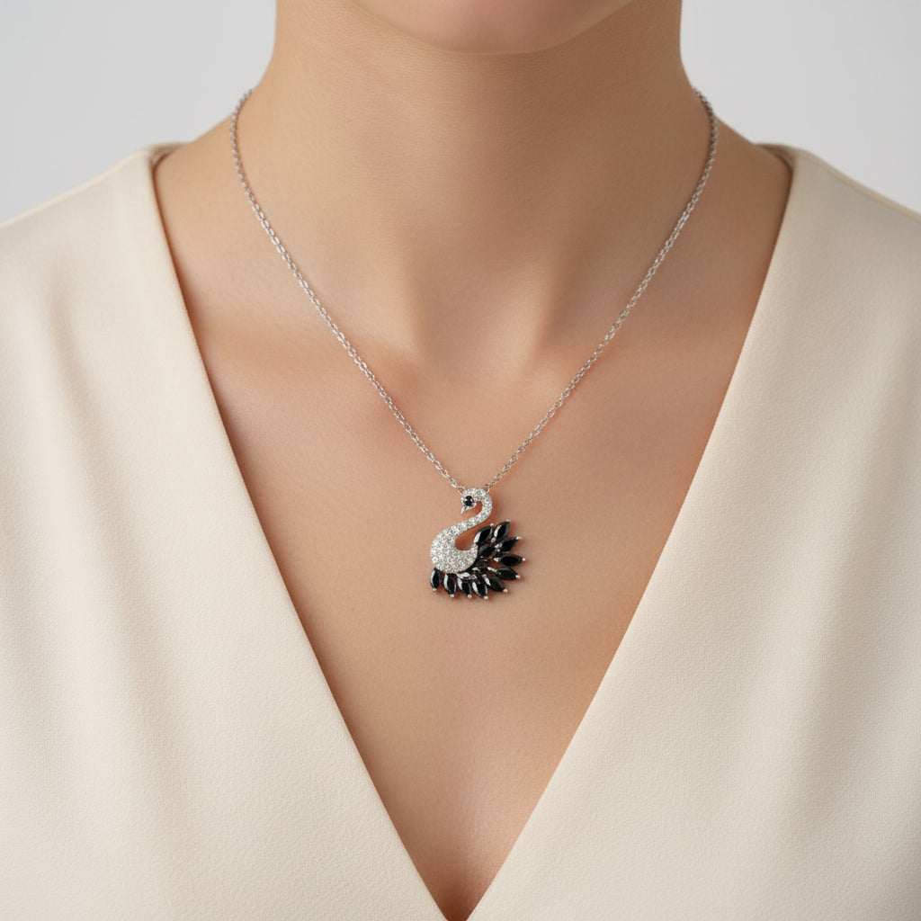 Midnight Swan Pendant