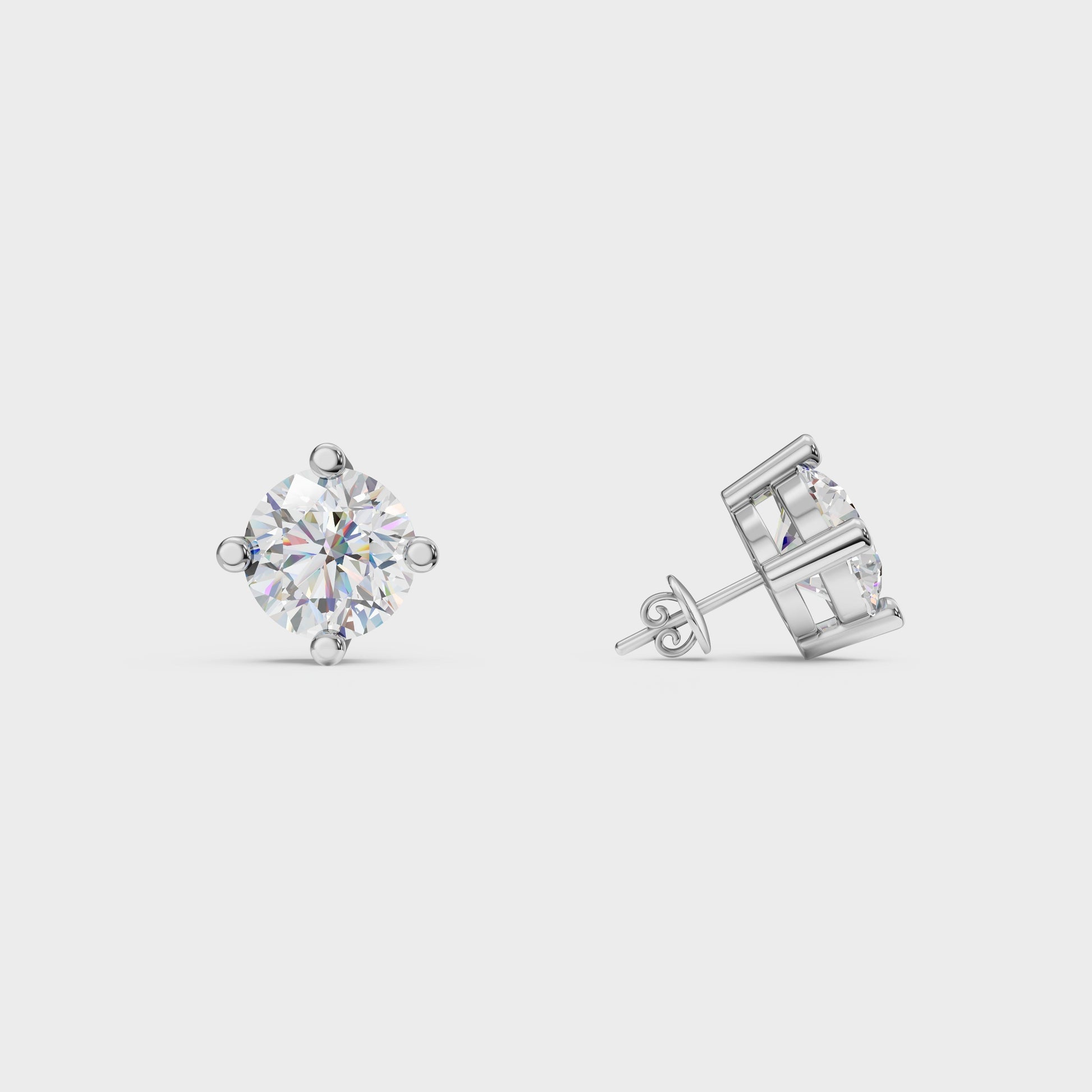 Solitaire Round Stud earrings
