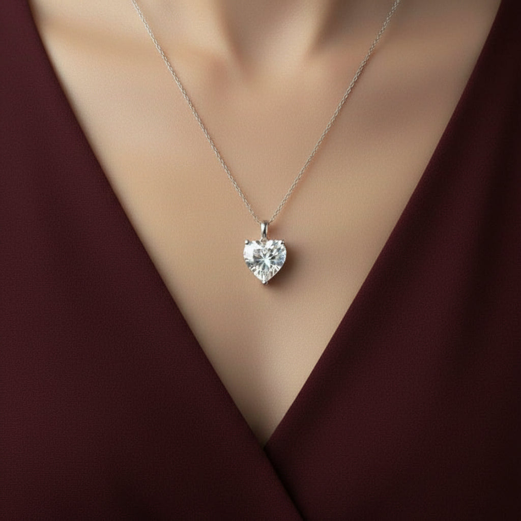 Heart Solitaire Pendant Set
