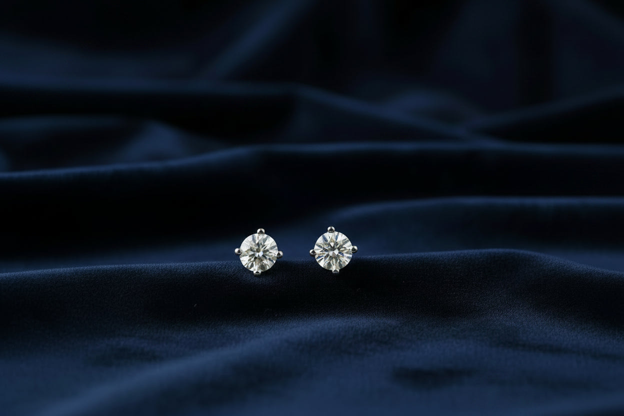 Solitaire Round Stud earrings
