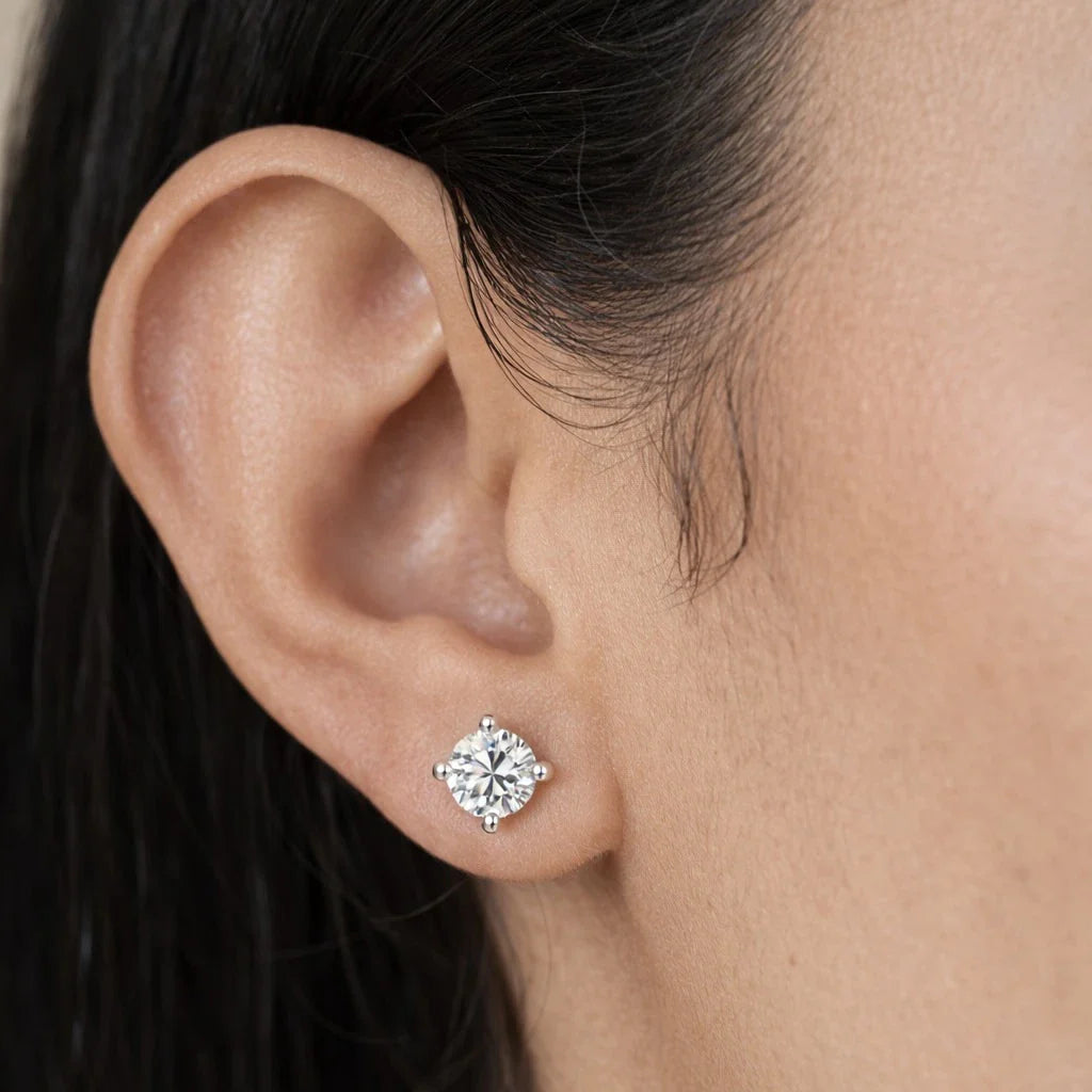 Solitaire Round Stud earrings