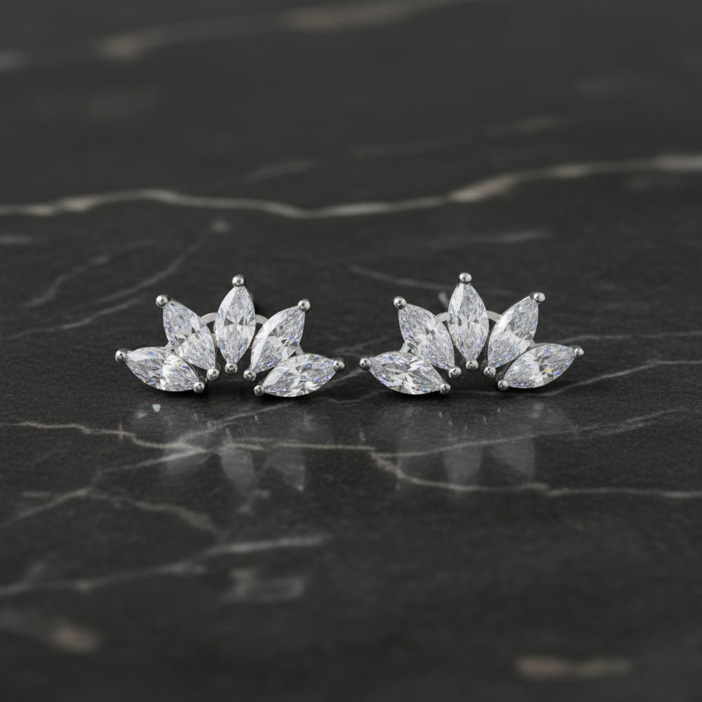 Flora Halo Diamond Earrings