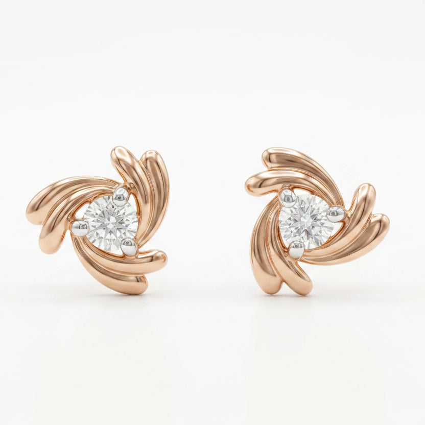 Gold Swirl Stud Earrings
