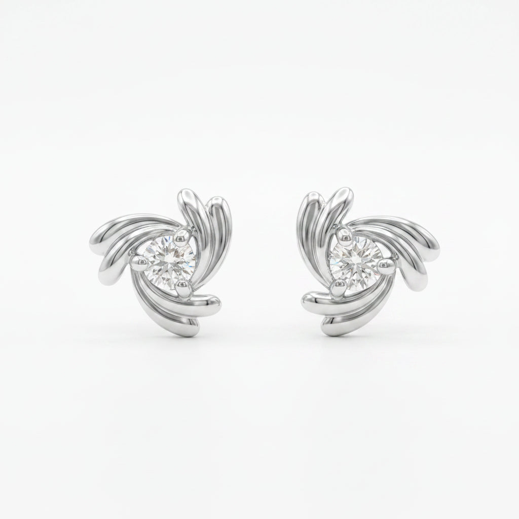 Gold Swirl Stud Earrings
