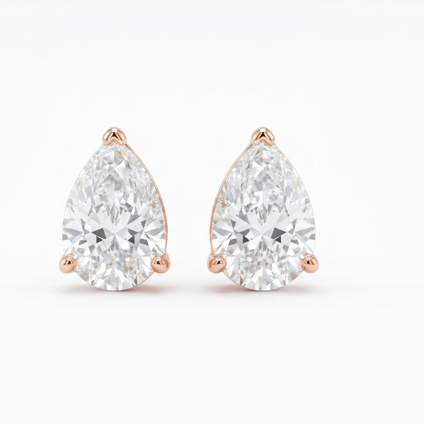 Silver Dewdrop Solitaire Stud Earrings
