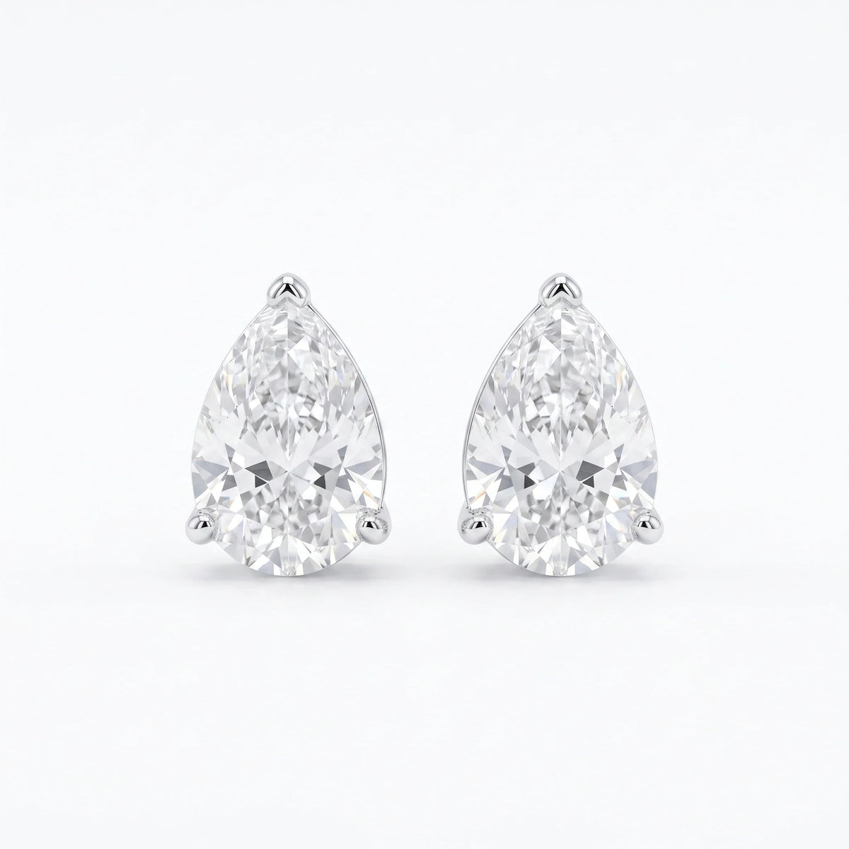 Silver Dewdrop Solitaire Stud Earrings
