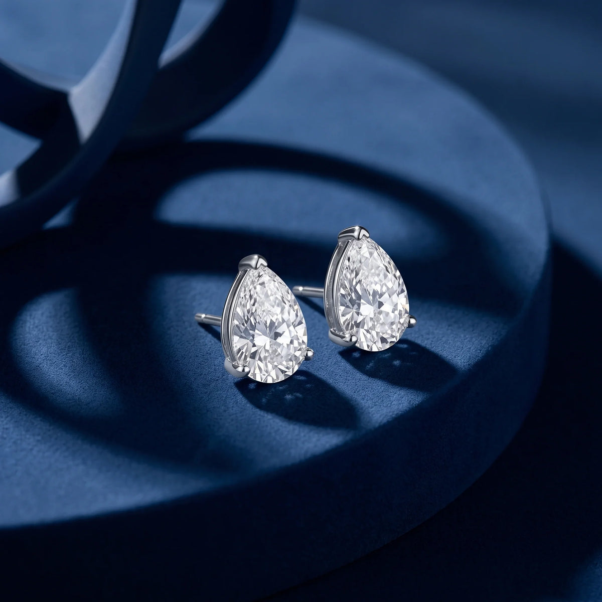 Silver Dewdrop Solitaire Stud Earrings