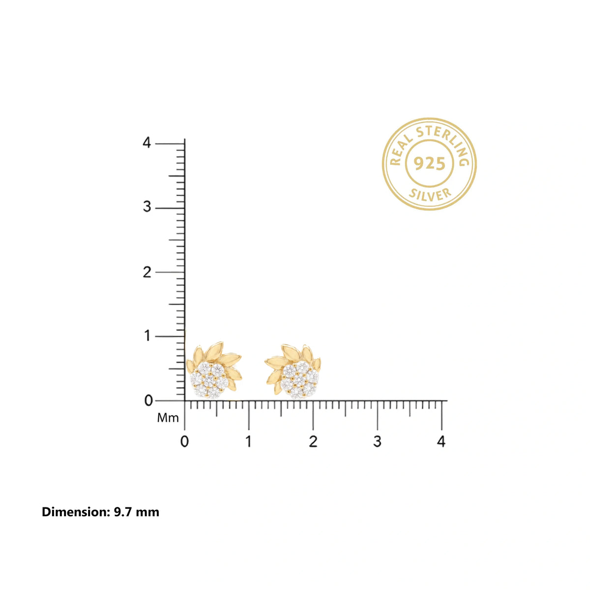Golden Blossom Stud Earring