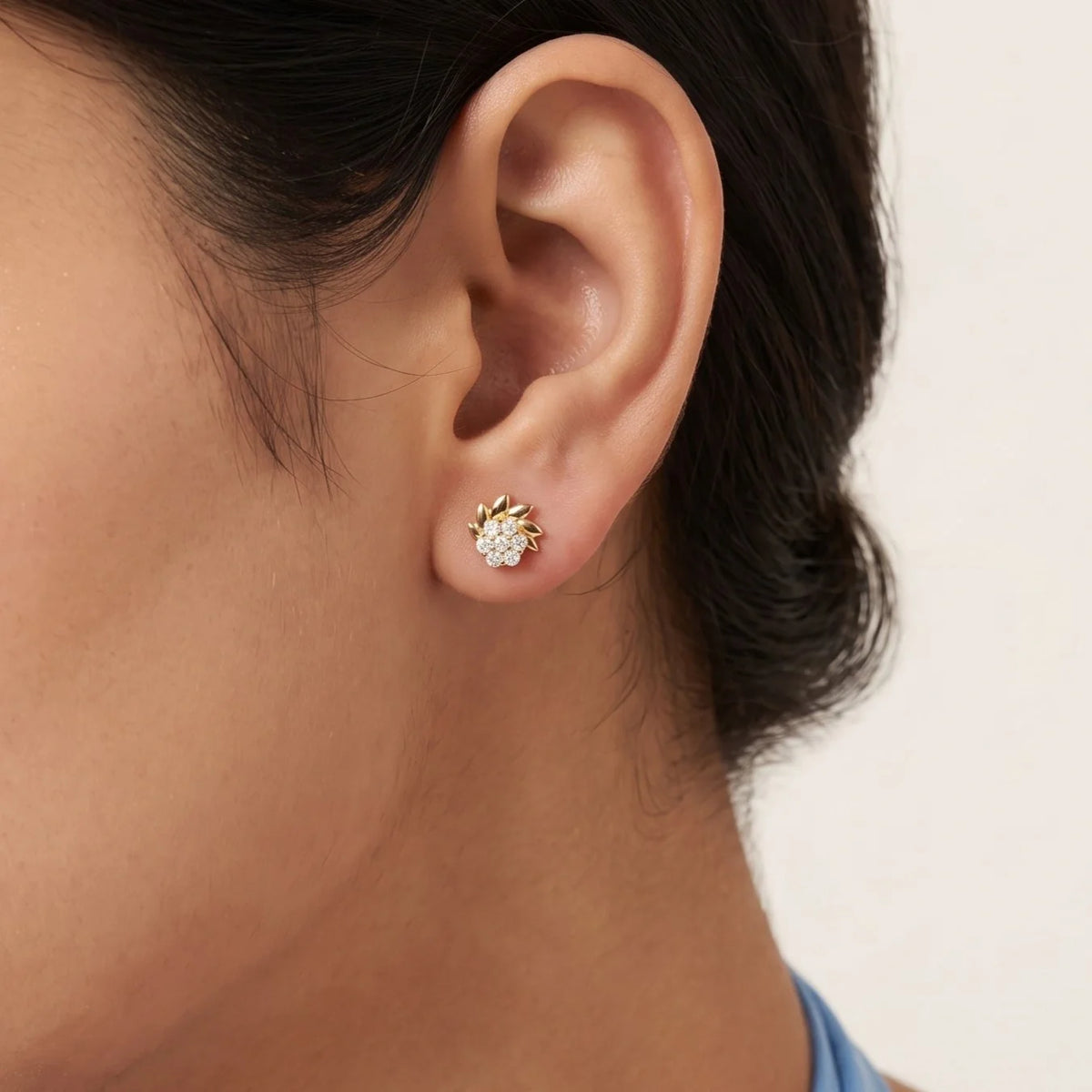 Golden Blossom Stud Earring