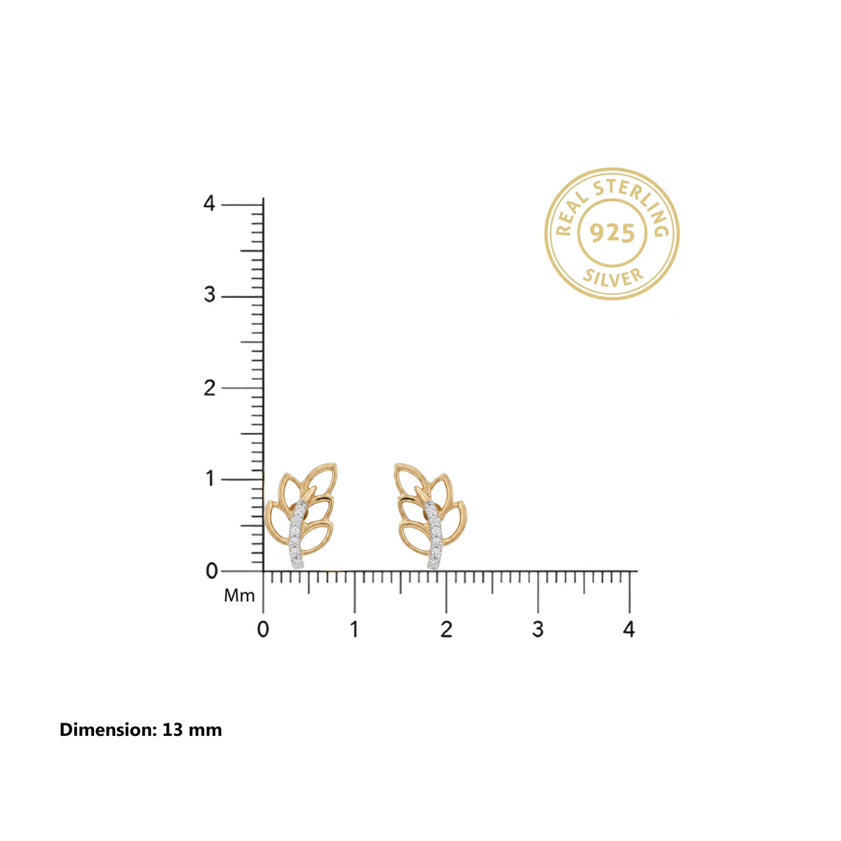Gold Laurel Light Stud Earrings