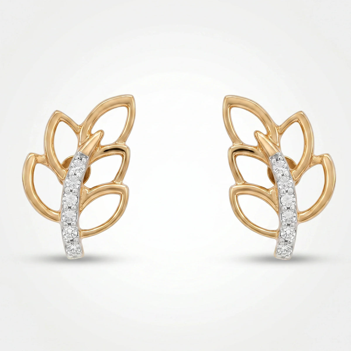 Gold Laurel Light Stud Earrings