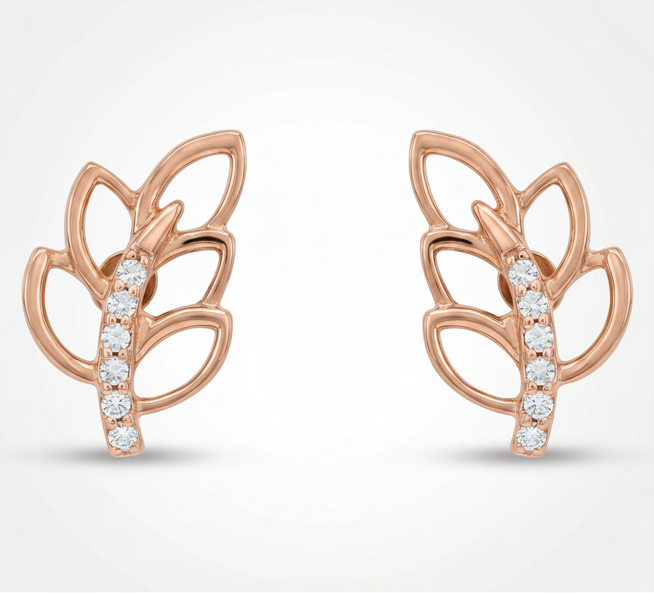 Gold Laurel Light Stud Earrings
