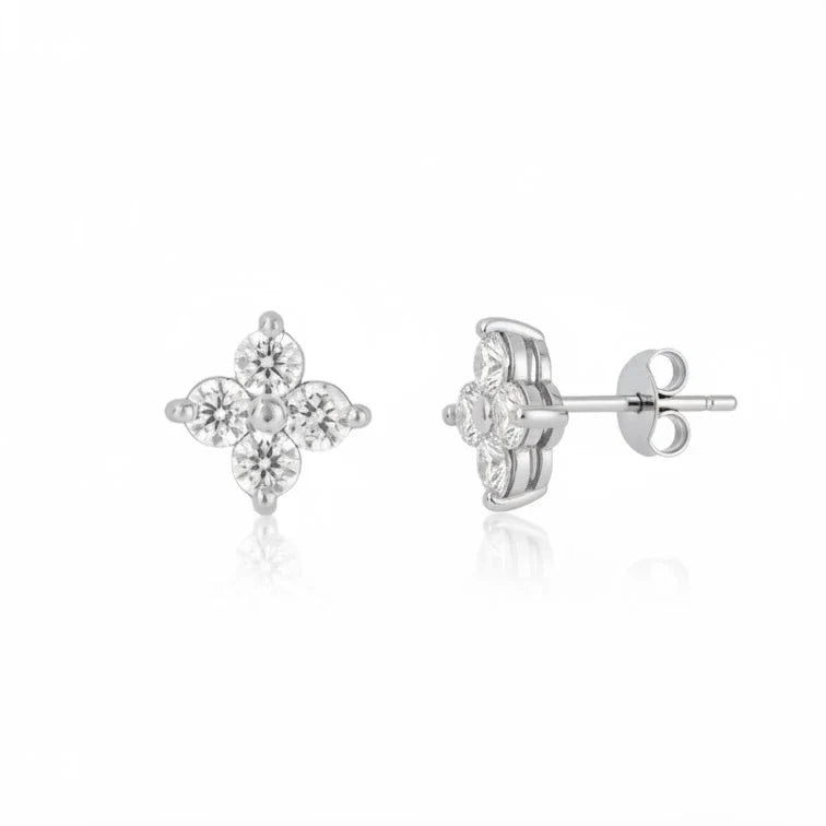 Four Flower Studs Earrings