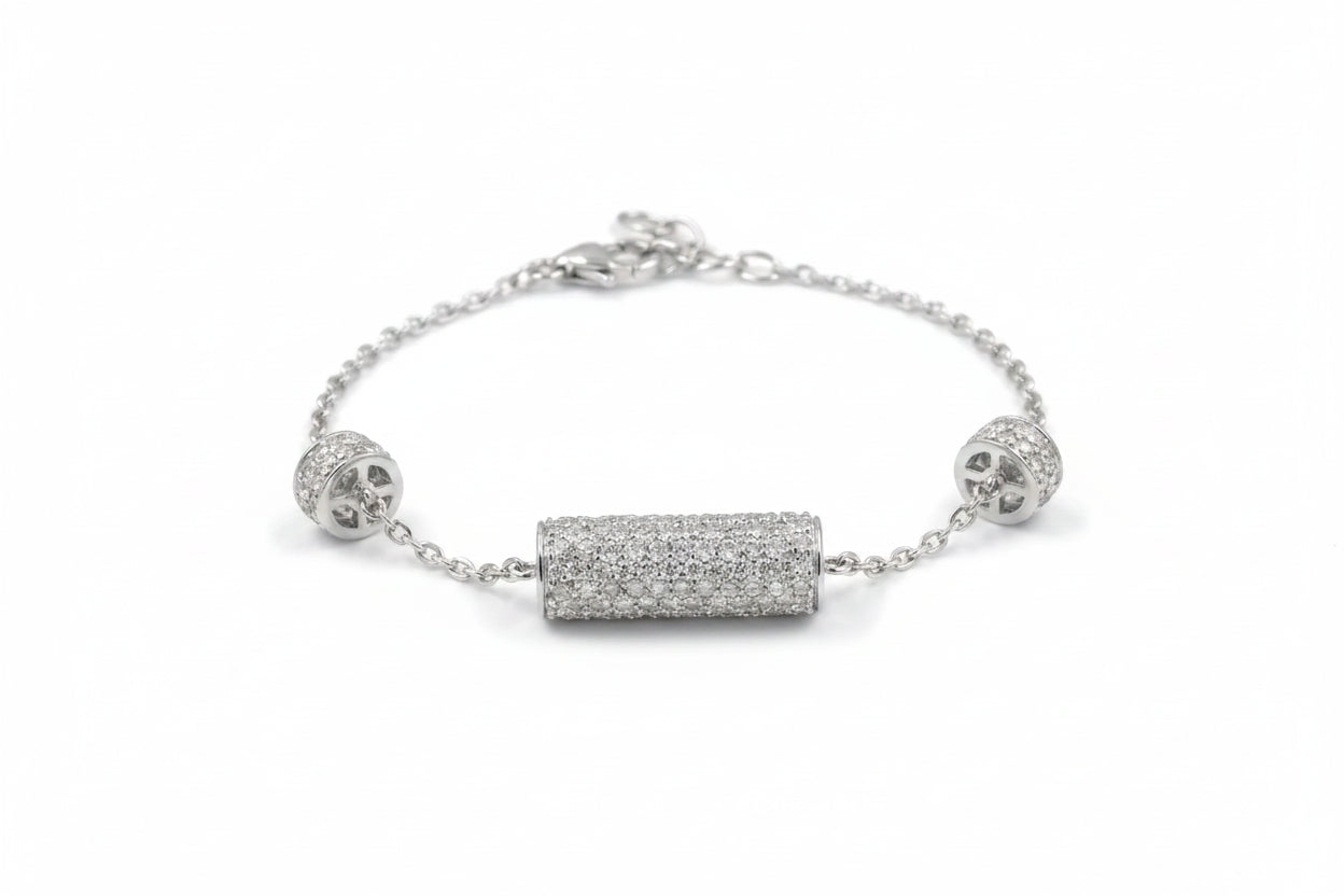 Gold Pave Barrel Bracelet