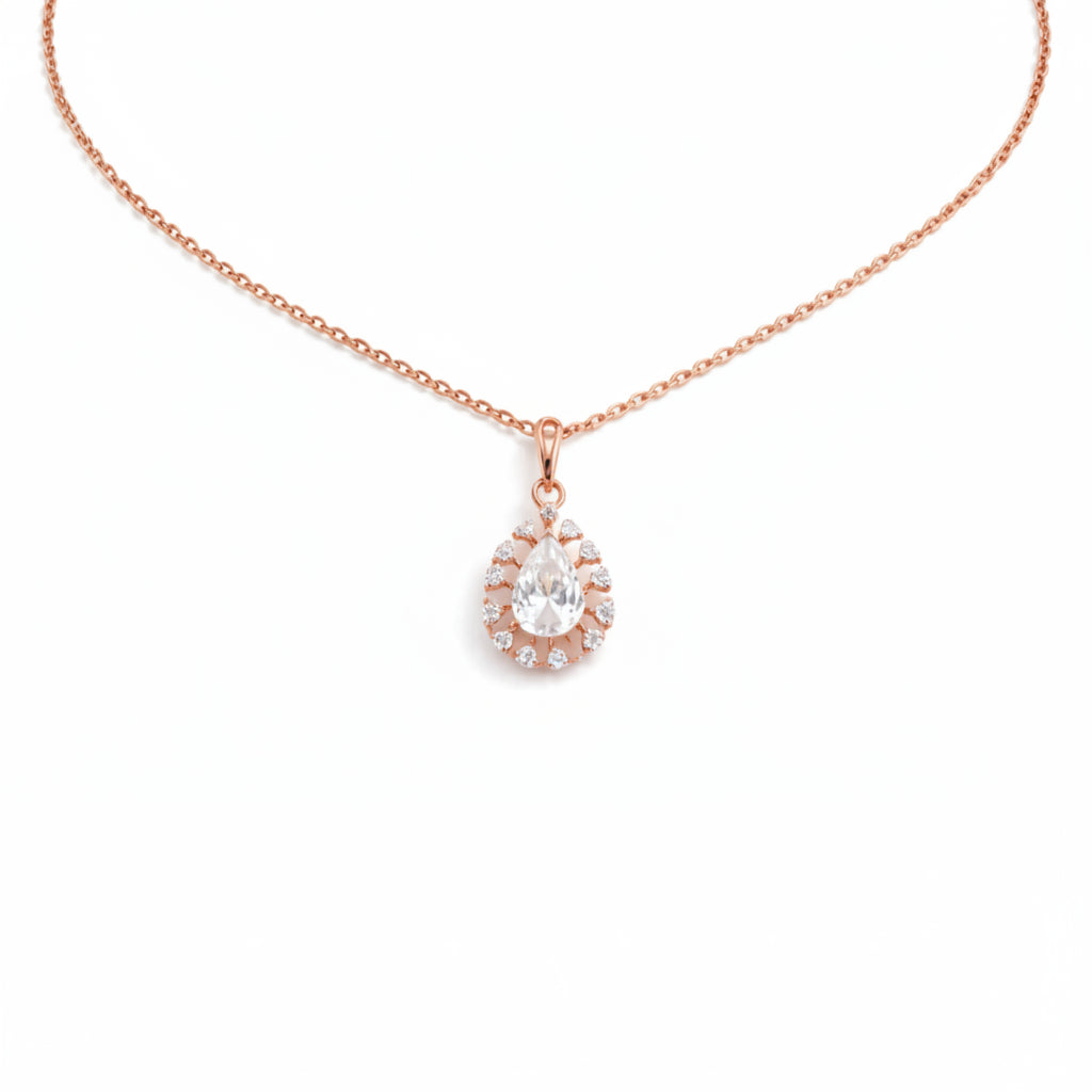 Pear Halo Teardrop Pendant
