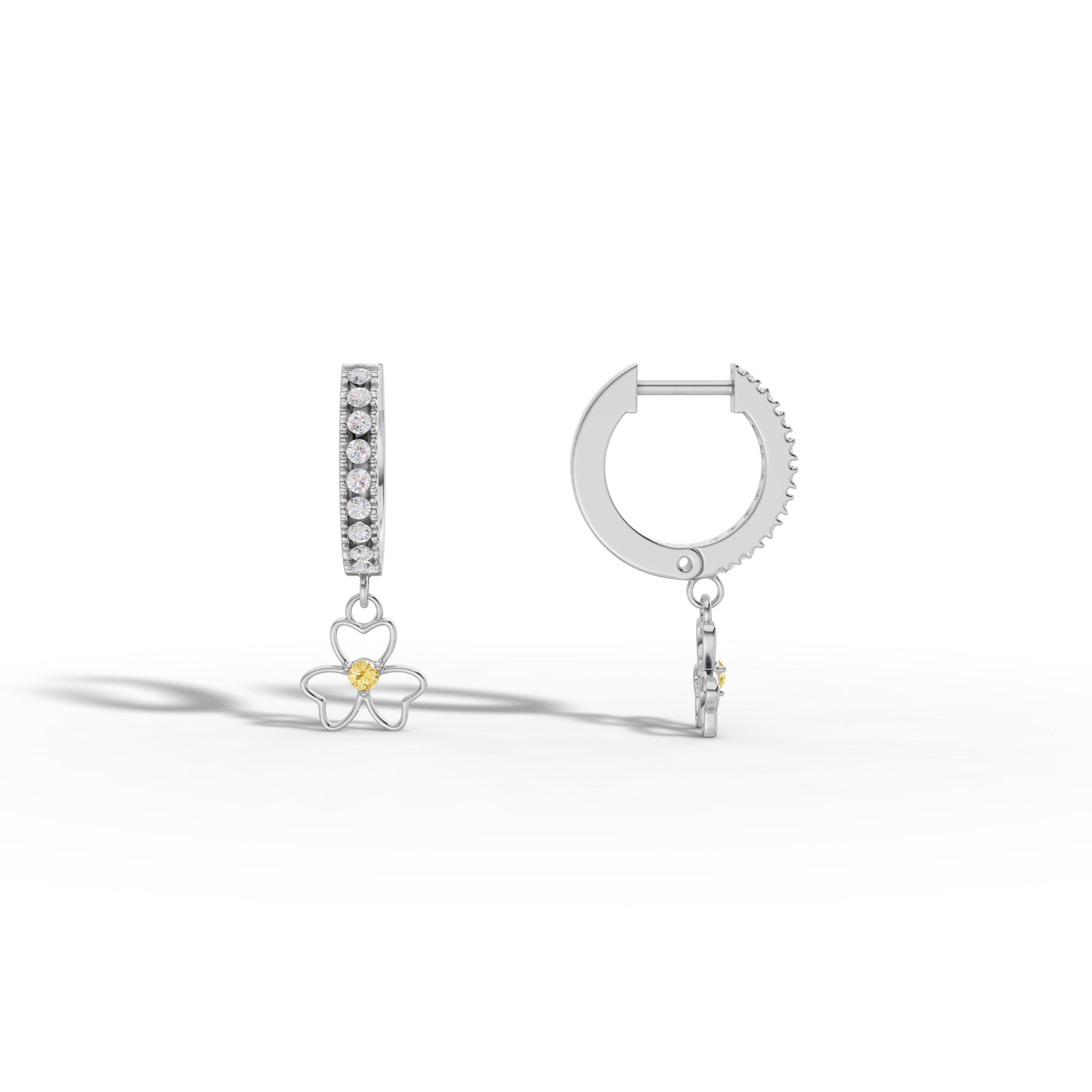 Flower Yellow Drop Earrings