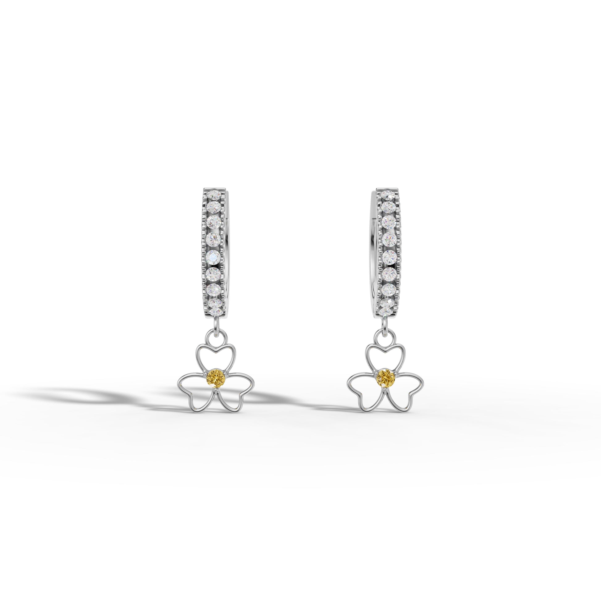 Flower Yellow Drop Earrings