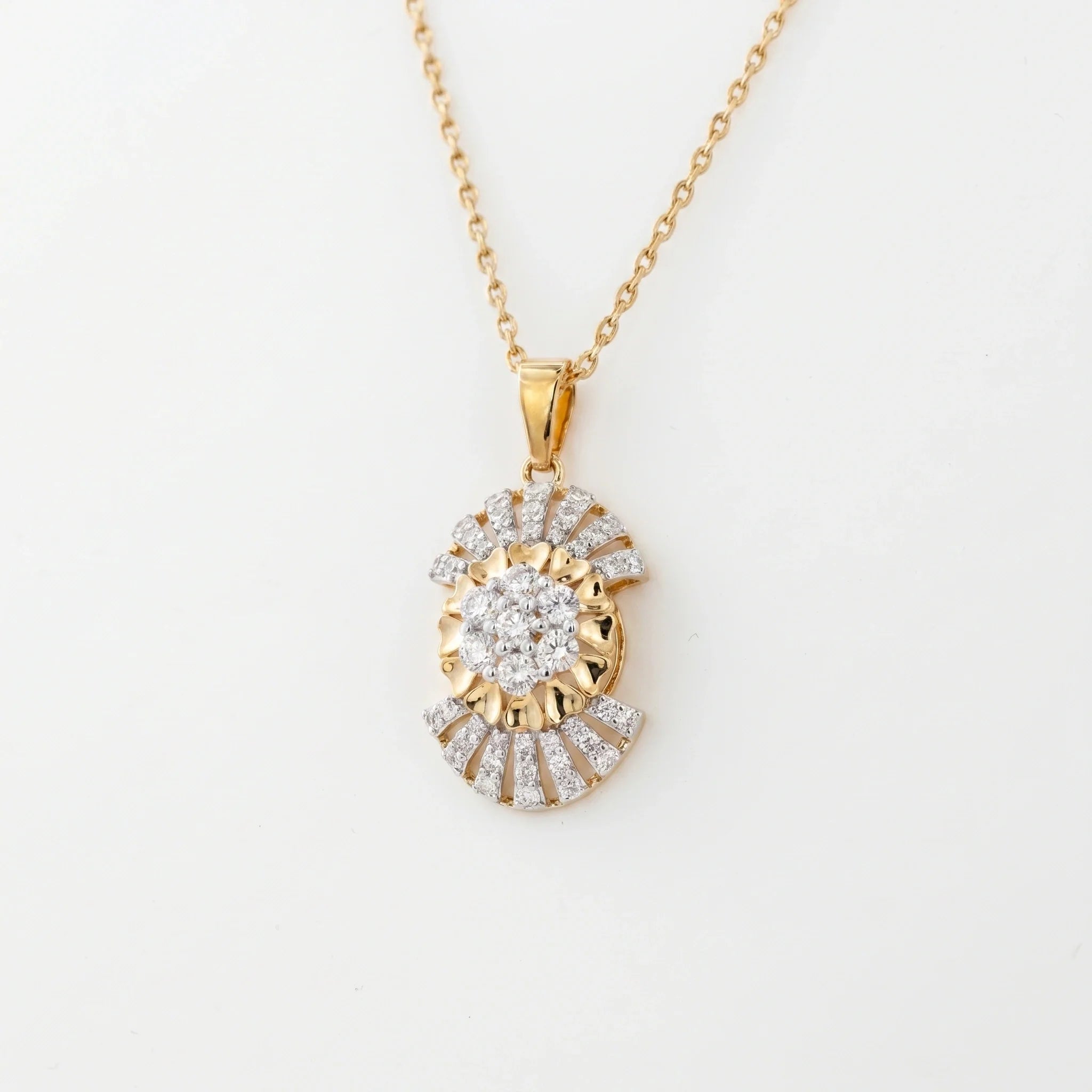 Gold Sunburst Cluster Pendant