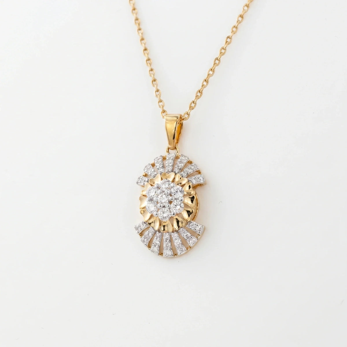 Gold Sunburst Cluster Pendant