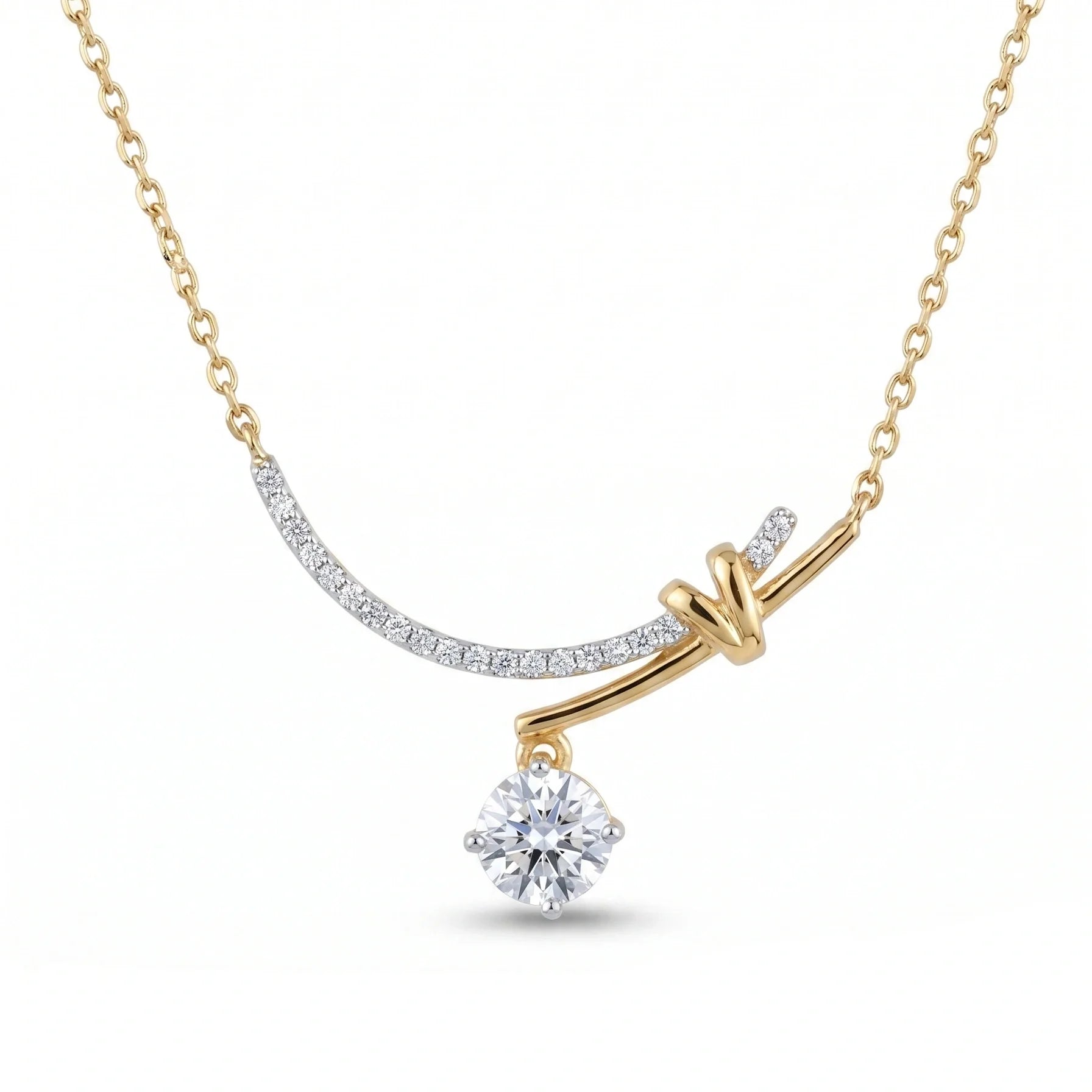 Solitaire Knot Drop Pendant
