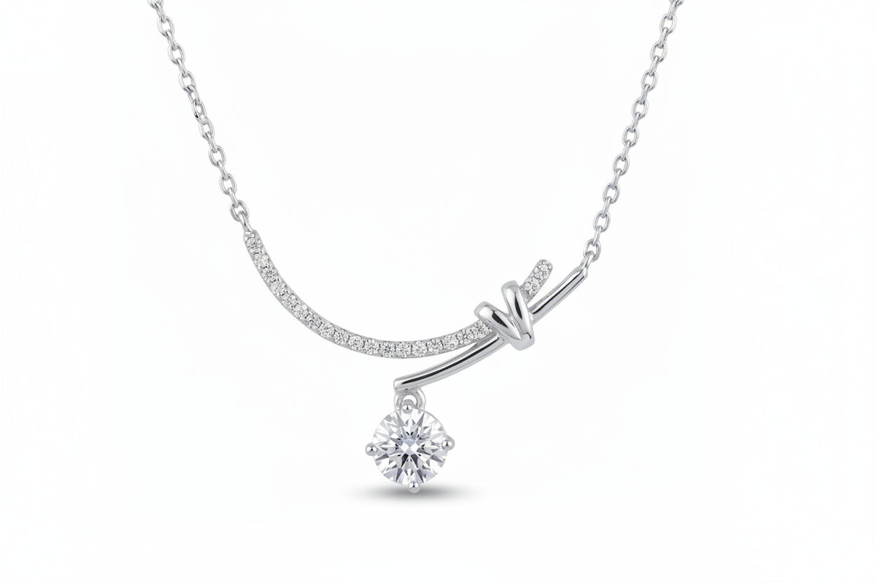 Solitaire Knot Drop Pendant