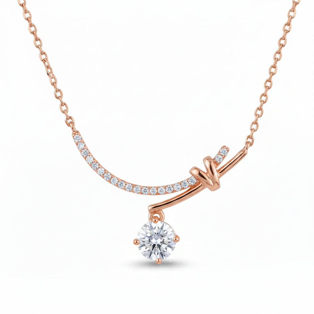 Solitaire Knot Drop Pendant