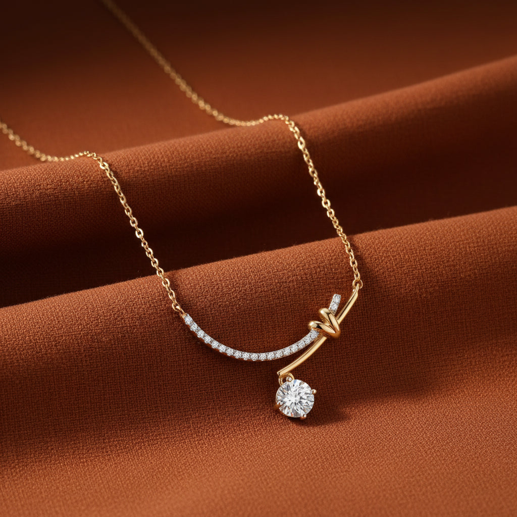 Solitaire Knot Drop Pendant