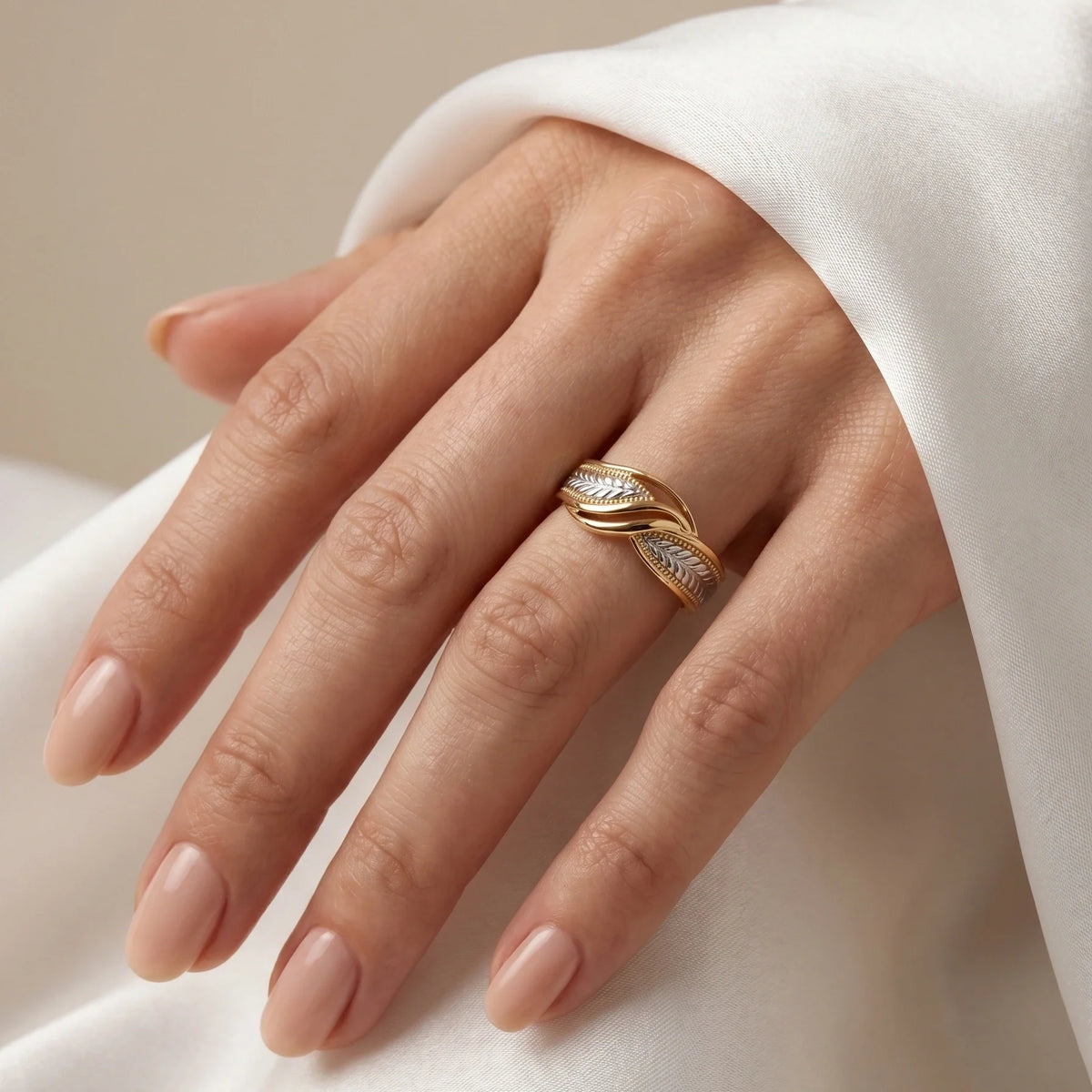Gold Leaf Bypass Ring