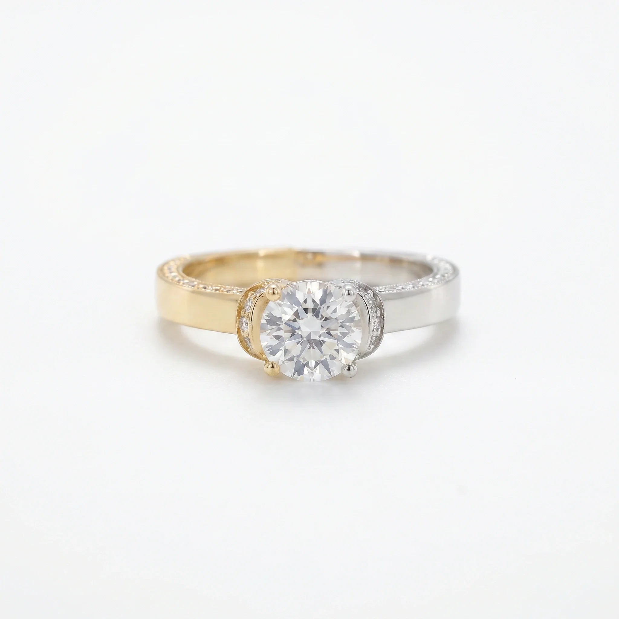 Dual Tone Embrace Solitaire Ring