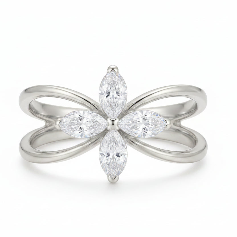Four-Petal Bloom Ring