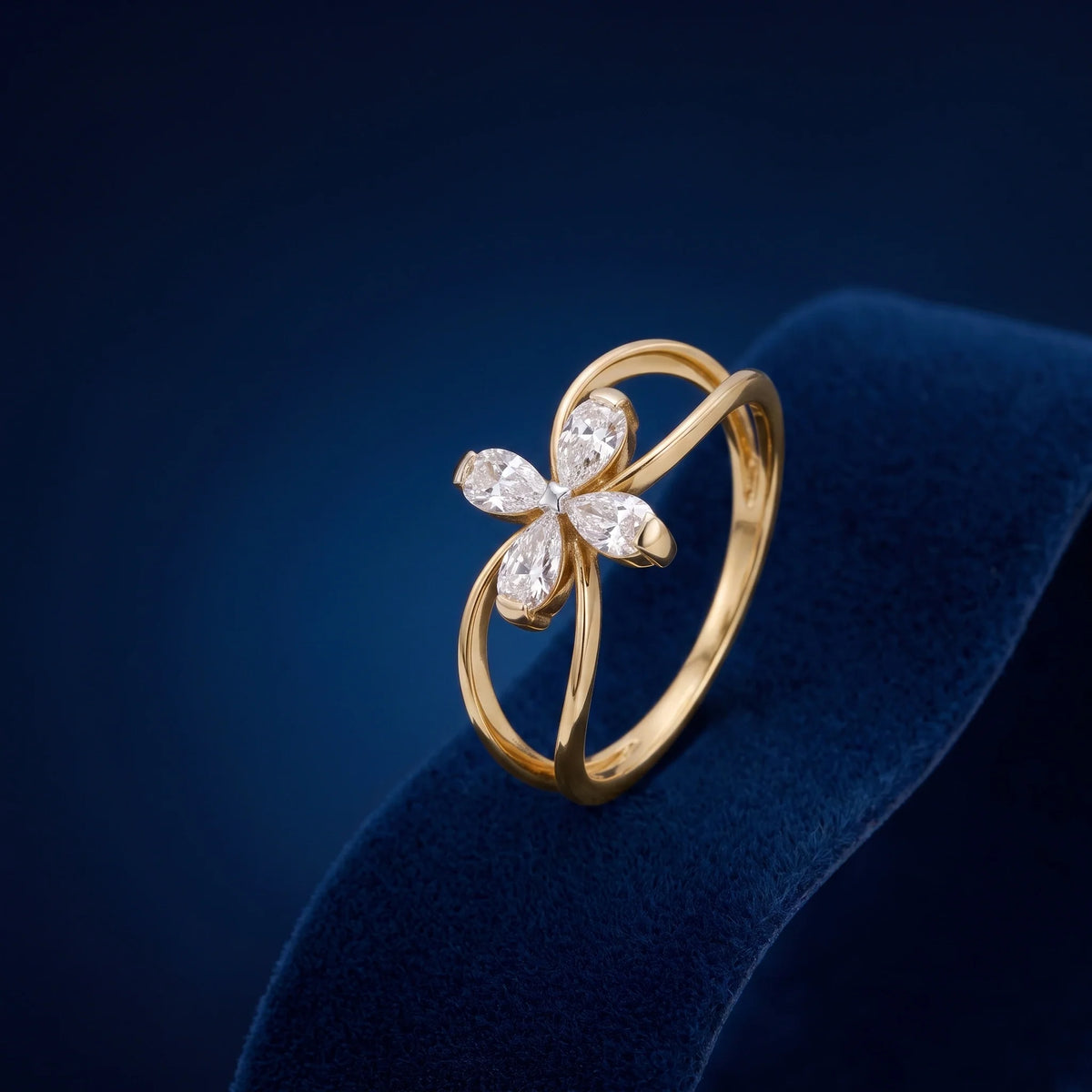 Four-Petal Bloom Ring