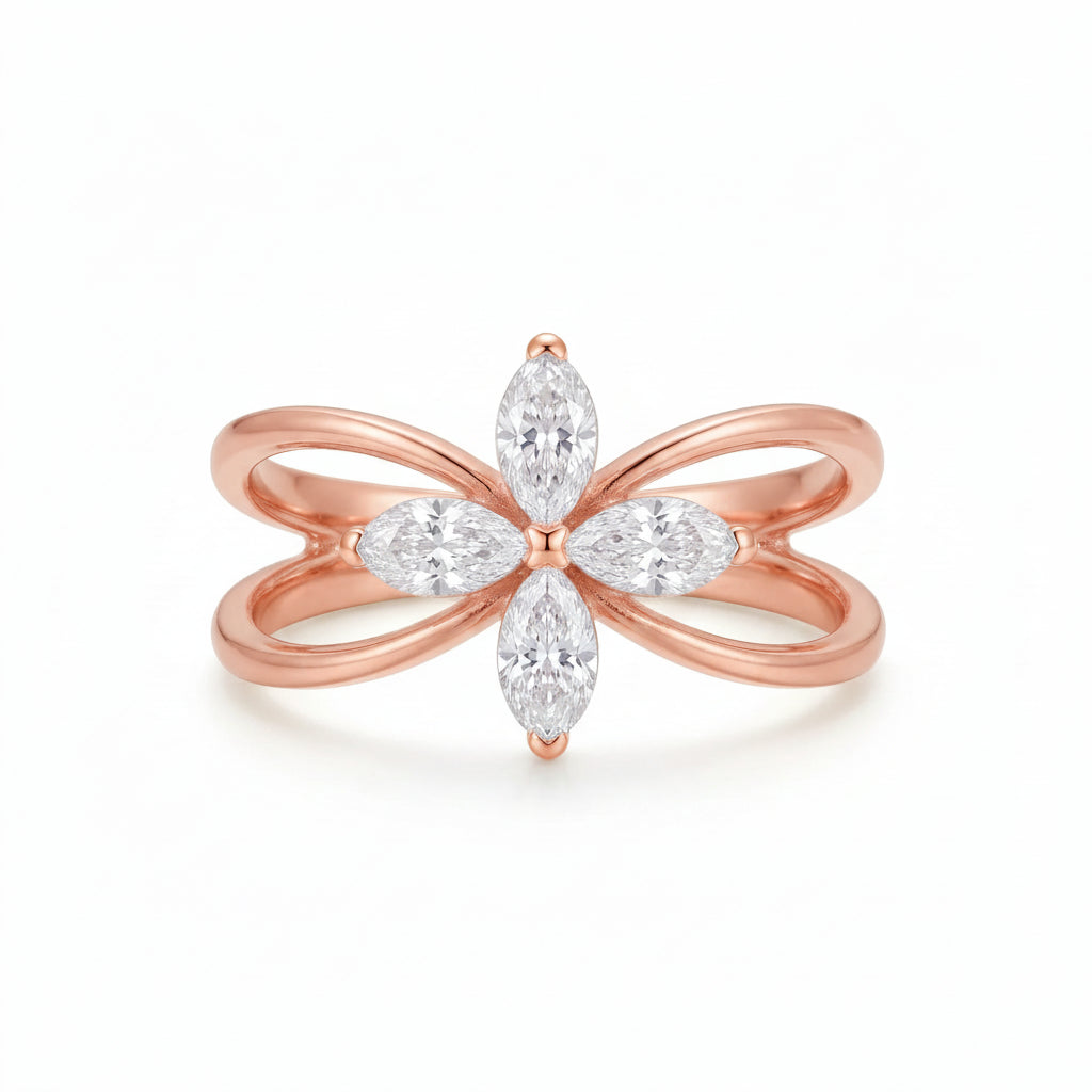 Four-Petal Bloom Ring