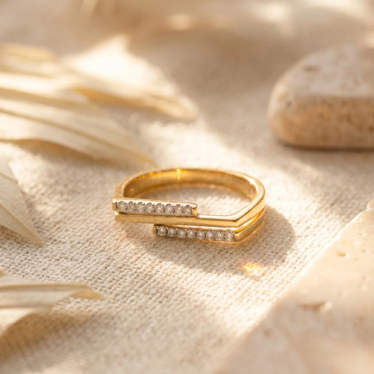 Gold Parallel Bar Ring