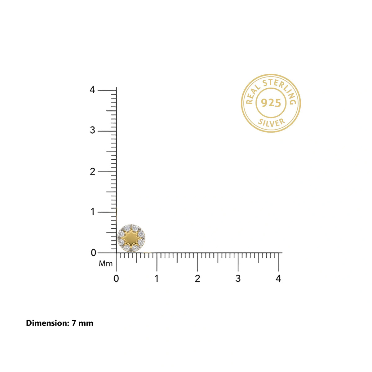 Gold Starburst Halo Stud Earrings