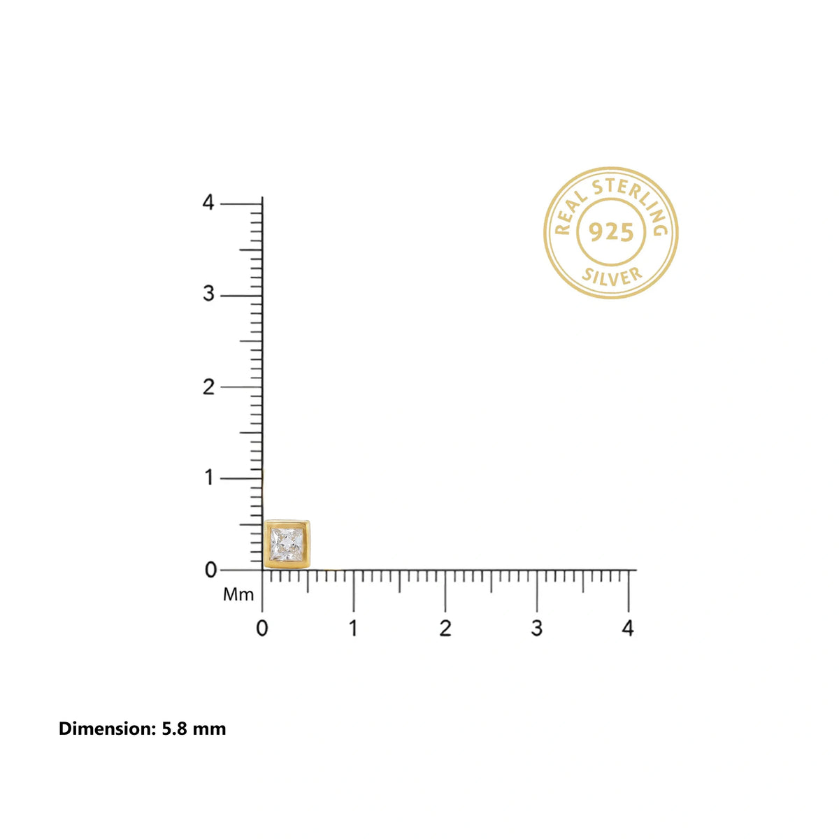 Gold Pyramid Stud Earrings