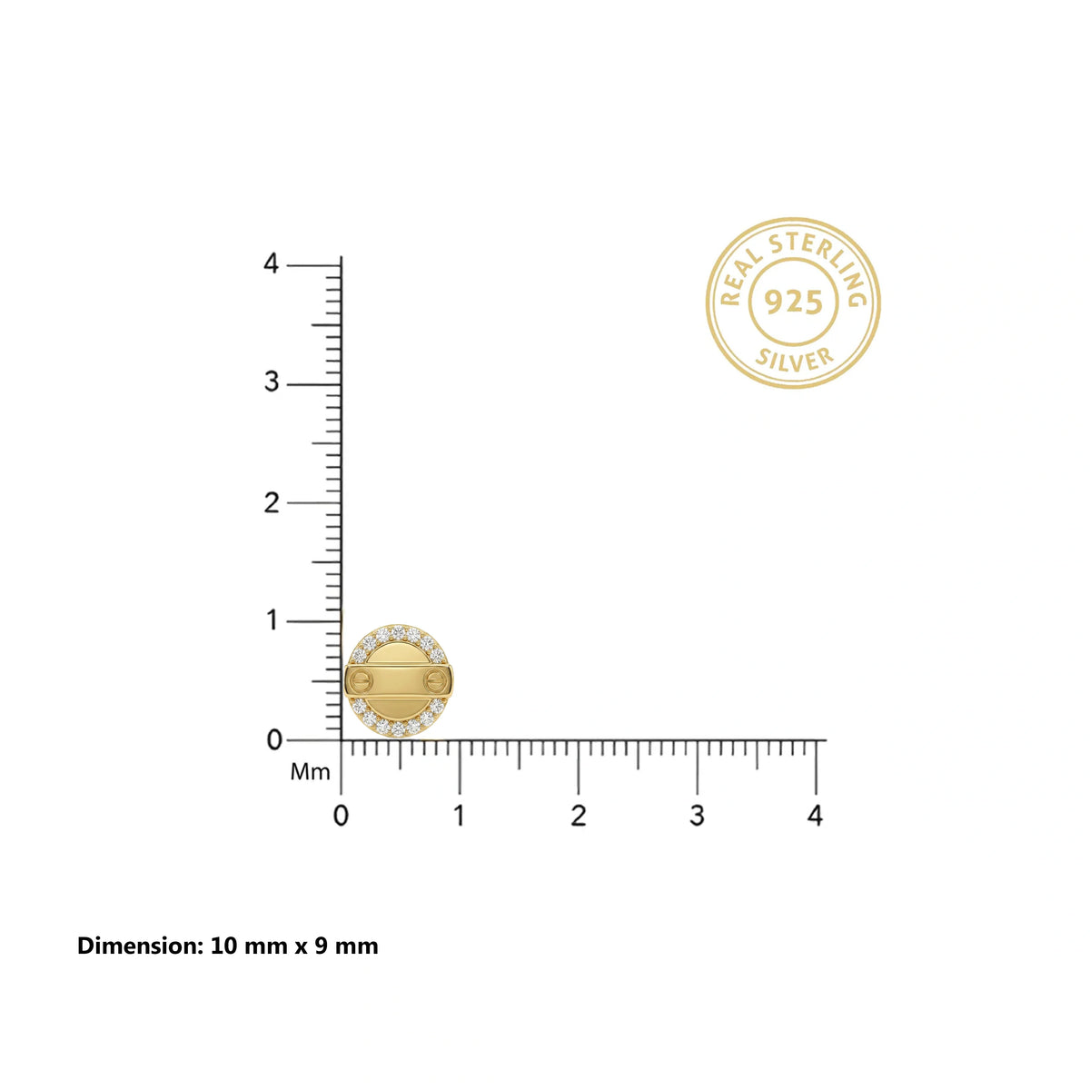 Gold Orbit Bar Stud Earrings